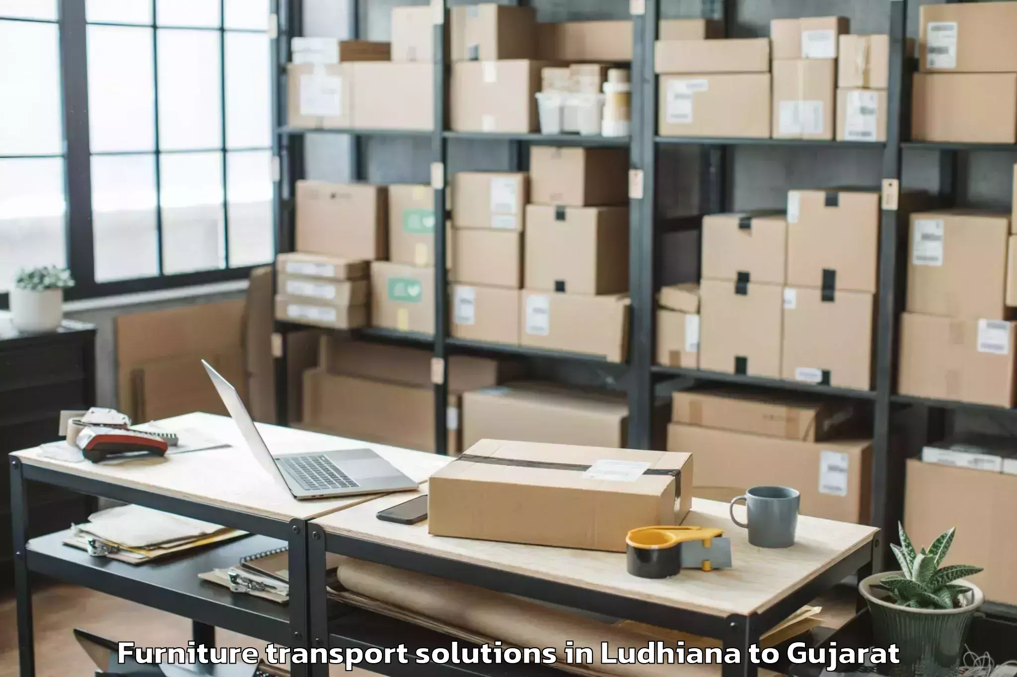 Book Ludhiana to Anklav Furniture Transport Solutions Online